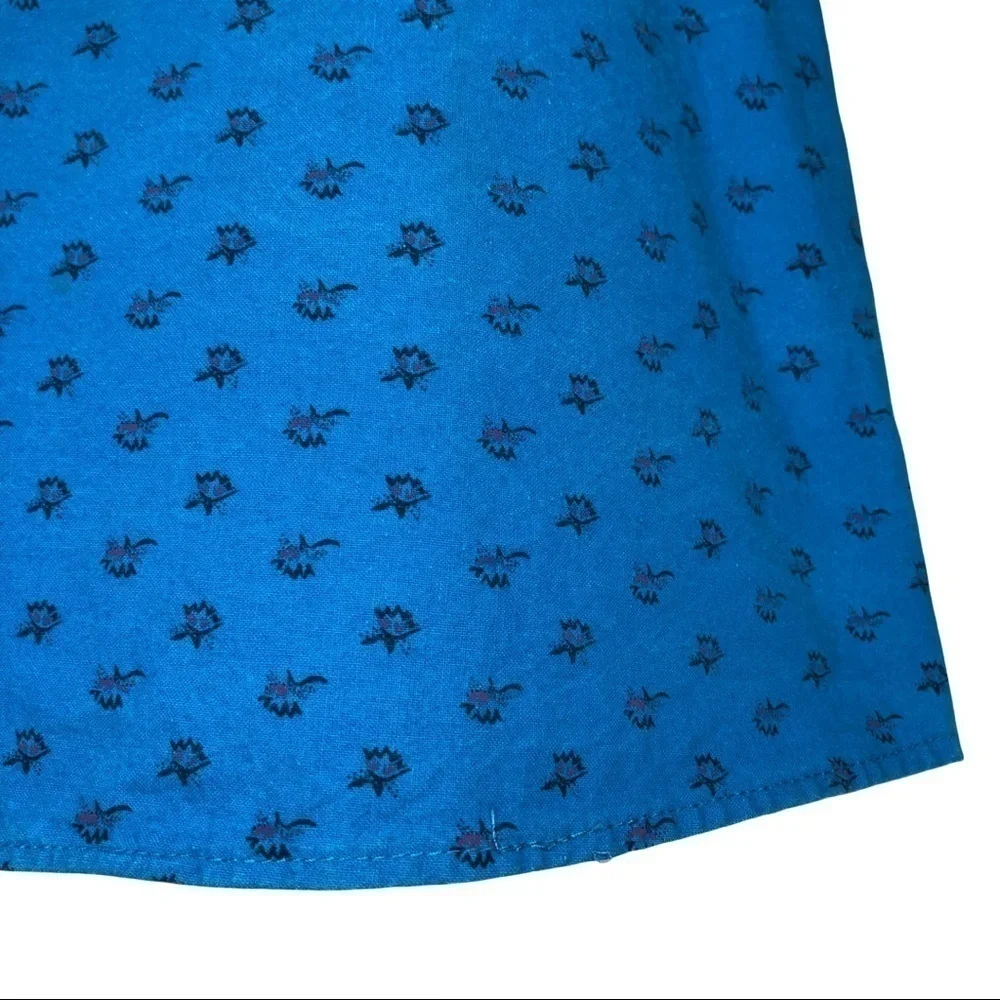 Vintage Crop Boxy Top Racer Back Bright Blue Graphic Tank by Flash Sz M 80’s 90s